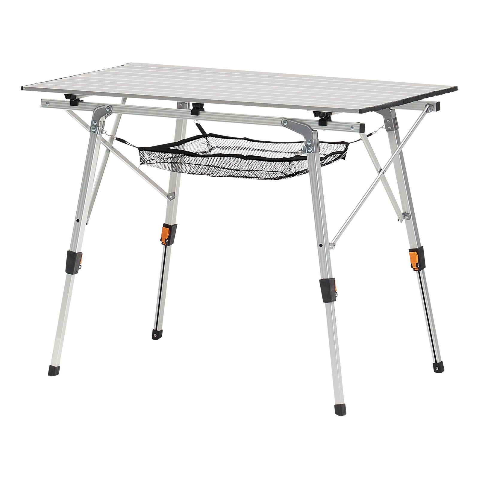 Folding Portable Camping Table Aluminum Outdoor Picnic Roll Up Table Mesh Layer_voghion.com